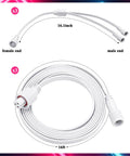 Heavy Duty All Season Extension Cable Set 6 Pack Featuring Three Y Branch Plugs And Three Sixteen Foot White Leads Plug And Play Ready For Govee H705 H706 Pro Outdoor Light Installations with 16-inch and 16-foot leads