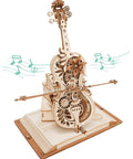 One Fifth Scale 3D Cello Model Kit With Base 199 Piece Wooden Music Box Building Kit For Adults assembled model