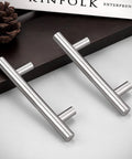 10 Pack Euro T Bar Cabinet Pulls 3 Inch Hole Centers Stainless Steel Kitchen Drawer Handles 5 Inch Total Length