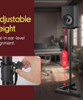 Beefy Speaker Stands Pair For Sonos Play 1 And Play 3, Telescoping From 26 To 52 Inches with adjustable height indicator