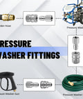 Ailbiuko 8-piece stainless steel 3/8 in NPT quick-connect hose fittings set for pressure washers