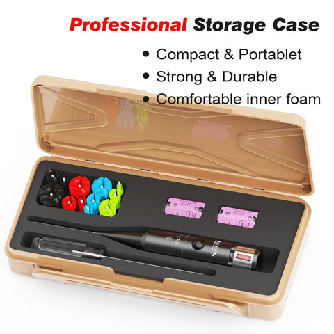 Red BoreSight Kit For Calibers From 0.17 To 12 Gauge Rifle And Handgun Red Dot Boresight With 12 Adapters in storage case