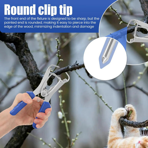 Premium Stainless Steel Miter Spring Clamps Kit With Heavy Duty Pliers For Picture Frames Wood Trim And Moldings In 24 Pieces Plus Storage Ring To Keep Your Studio Organized And Ready For Any Project. round tip clamp on tree branch