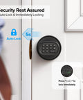 Fingerprint Door Knob With Keypad And Biometric Unlock, Three In One Keyless Entry For Interior Doors, Auto Lock After Inactivity