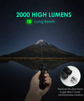 Hella Bright Rechargeable Flashlight for Camping and Outdoors Delivers 1500m Long Range Beam and 2000 Lumen Power Waterproof Torch in use