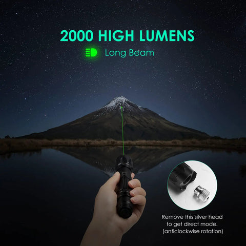 Hella Bright Rechargeable Flashlight for Camping and Outdoors Delivers 1500m Long Range Beam and 2000 Lumen Power Waterproof Torch in use