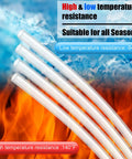 100 Ft White Translucent Polyethylene Tubing Food Grade Water And Beverage Hose For Pumps DIY Homebrew And Beer Brewing Projects 1/2 In OD, 3/8 In ID, 1/16 In Wall shown against fire and ice background illustrating temperature resistance