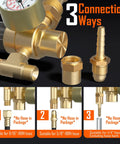 Brass welding gas regulator with pressure gauge for Argon/CO2, CGA580 inlet, front view