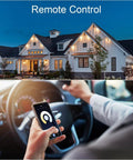 Person using smartphone app to control Ultra Thin 11 Inch LED Recessed Light Kit 14 Pack, Dimmable 24W 6000K lights on house