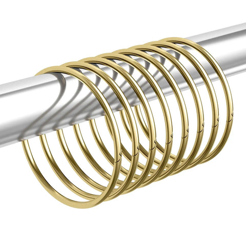 Rustproof Metal Shower Curtain Rings Set Gold Tone Gliding Hooks For Smooth Slide On Any Shower Rod 12 Pack Snap Joint Clips Quick Install
