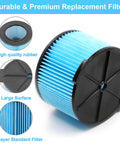 Heavy Duty Fine Dust Filter Replacement For 3 To 4.5 Gallon Wet Dry Shop Vacs Compatible With WD30500 WD4050 WD40700 WD4080 VF3400