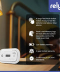 6000 Carbon Monoxide Detector With Digital Display Battery Operated CO Alarm Wall Mount Or Tabletop 1 Pack on tabletop