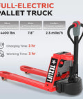 Rock Solid Full Electric Walkie Pallet Stacker Forklift 3300 Lb Capacity No Sweat Warehouse Hauling Rig with 4400 lb capacity.