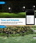 Smart WiFi Low Voltage Transformer 200W For Outdoor Landscape Lights with schedule and timer control via mobile app interface.