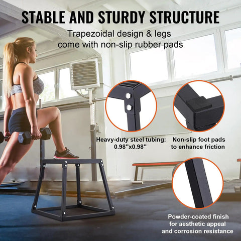 Multi Size Plyometric Jump Box Set With 12 Inch, 18 Inch, And 24 Inch Platforms For Home Gym Training Anti Slip Step Up Boxes