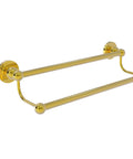 Bolero Collection 18 Inch Double Towel Bar in Polished Brass, Solid Brass with Concealed Mounting, angled view
