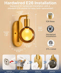 Hardwired E26 installation guide for FLSNT Wall Sconces Set of 2 with Oversized G125 LED Bulbs, 1800K Dimmable Ambient Wall Lighting.