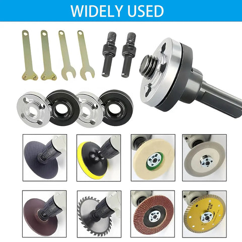Drill To Grinder Conversion Kit With Angle Attachment Boss Grade Heavy Duty Steel Construction Includes Replacement Flange Nuts And Spanner Wrench Multi Function Attachment For Cutting Sanding And Grinding