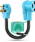 4 Prong To 3 Prong Dryer Adapter Cord For 220V 30 Amp Outlets, blue with green ground wire, NEMA 10 30P To 14 30R, 10 AWG