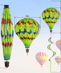 Two Pack Hot Air Balloon Wind Spinners For Outdoor Hanging Garden Decor with Butterfly Design, showing collapsible feature