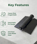 16 Piece Beefy Weld On Hinges Set Heavy Duty 3 Inch Steel Butt Hinges with key features list on concrete surface