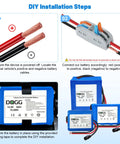 Step-by-step guide on connecting 12V 6Ah Lithium Battery With Charger For DIY Projects And Kids Ride On Cars RC Cars Robots Solar Panels And LED Lighting With Bare Leads And Pre Assembled Connector For Easy Hookup.