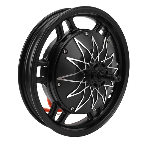 14 Inch Aluminum Alloy Hub Motor For Electric Scooter Upgrade 2000W To 5000W featuring a sleek black design and star pattern.