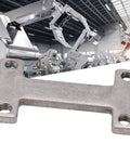Built Tough 304 Stainless Steel I Shaped Screw Plate with M4 Mounting Holes, 39x22x3mm for robotic clamping setup.