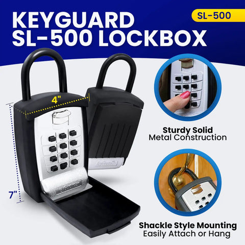 Super Handy Outdoor Key Lock Box With Digital Push Button Keypad For Outside Use Portable Shackle Safe Box Fits House Keys