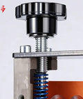 Close-up of the adjustment knob on Heavy Duty Aluminum Wire Stripper Machine With Six Adjustable Holes For Stripping Copper And Aluminum Cables.