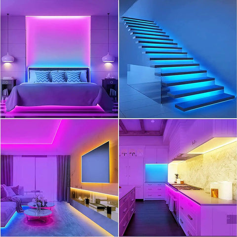 150Ft LED Strip Lights Kit With App Control And IR Remote, RGB Color Changing, Bedroom and Living Room Decor
