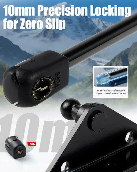 16 Inch 38 Lb Gas Struts Direct Replacement for Truck Cap Camper Shell Leer Topper and Truck Canopy Rear Window Compatible with ARE Leer Snugtop Interchangeable Parts, featuring 10mm precision locking.
