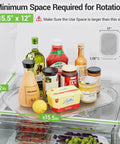 Lazy Susan Organizer For Refrigerator And Kitchen Turntable 14.56 Inch By 11 Inch holding condiments in fridge clearance guide