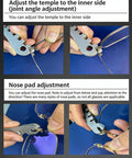 Eyeglass Frame Repair Kit For Quick Fix Of Curved Temples And Misaligned Nose Pads With A Grippy Non Slip Handle in use