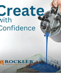 Gallon Paint Can Pour Spout Lid With Pistol Grip For Mess Free Stir Pour And Store Easy Twist to Secure in use pouring blue paint