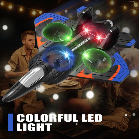 Dope 360 Degree Flip Foam RC Plane With One Key Takeoff Landing Altitude Hold Headless Mode And Three Speed Options for Kids and Adults with colorful LED lights