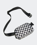 Two Way Zipper Fanny Pack For Women Water Resistant Nylon Belt Bag With Adjustable Strap Crossbody Ready Checkered Black Waist Pack