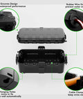 Hella Rugged Outdoor Electrical Box Waterproof Rain Guard Boss Grade Extension Cord Cover with rubber wire holes and hanging holes.
