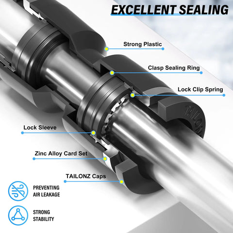 Internal view of Pneumatic Male Elbow Push To Connect Fittings 1/4 Inch Tube OD X 1/8 Inch NPT Thread 90 Degree Quick Connect