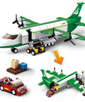Awesome City Cargo Plane Building Set With Car And Movable Ladder 383 Blocks Cargo Tray And Airport Stairs Compatible With Lego