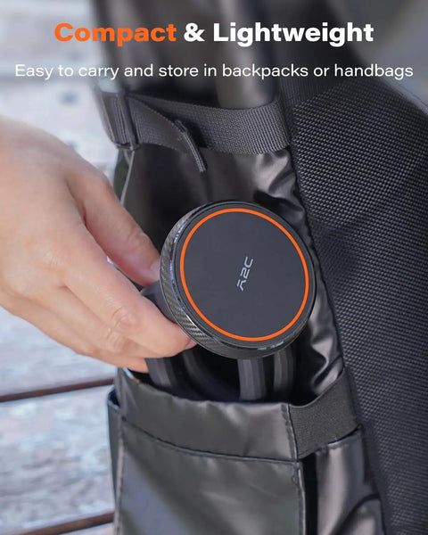 Flexible Gooseneck MagSafe Phone Holder for iPhone stored in backpack pocket
