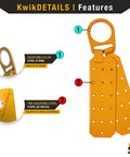 Tsunami Bundle Premium Braided Rope Vertical Lifeline with adjustable steel D-ring and flaps for fall protection.