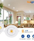Ultra Slim 4 Inch Recessed LED Downlights With Adjustable Eyeball Gimbal And Junction Box 9W 750 Lumens installed in living room