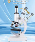 High Power Monocular Compound Microscope For Home School Science Labs With 12000X To 50000X Magnification, adjustable angle