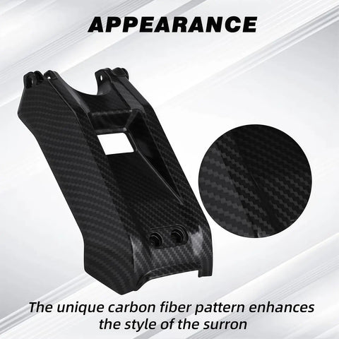 SurRon Light Bee X S Battery Cover With Carbon Fiber Pattern For Electric Dirt Bike Durable Plastic Guard Protects The Battery From Drops And Heat While Staying Lightweight And Fade Resistant Bolt On Fit