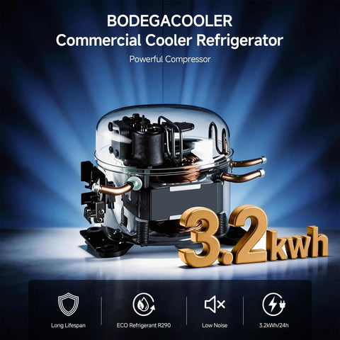 Heavy Duty Workhorse Commercial Merchandiser Refrigerator With Smooth Automatic Sliding Rebound Doors And Reinforced Glass Panels For High Traffic Stores Keep Merchandise Frosty All Day Long compressor with eco-friendly refrigerant.