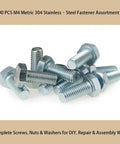 390 Piece M4 Hex Socket Head Cap Screws Nuts And Washers Set With Storage Box In 304 Stainless Steel For DIY Repair Furniture And Machinery Projects Ideal For Home Improvement Automotive Repair Cabinet Making And General Hardware, M4 bolts and nuts
