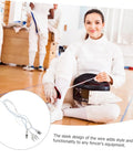 Women's Foil Fencing Body Cord And Mask Connector Cable shown with fencer in practice outfit, highlighting durable wire clip.