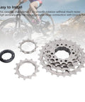 Six Speed Bike Freewheel Cassette For Mountain And Hybrid Bikes, Threaded Type Freehub Sprocket Upgrade laid out with cyclist background