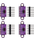VL53L0X Time Of Flight ToF Laser Ranging Sensor Breakout Module Pack Of 4 I2C for Arduino and Microcontrollers, top view.